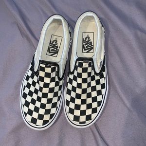 checkered vans slip ones